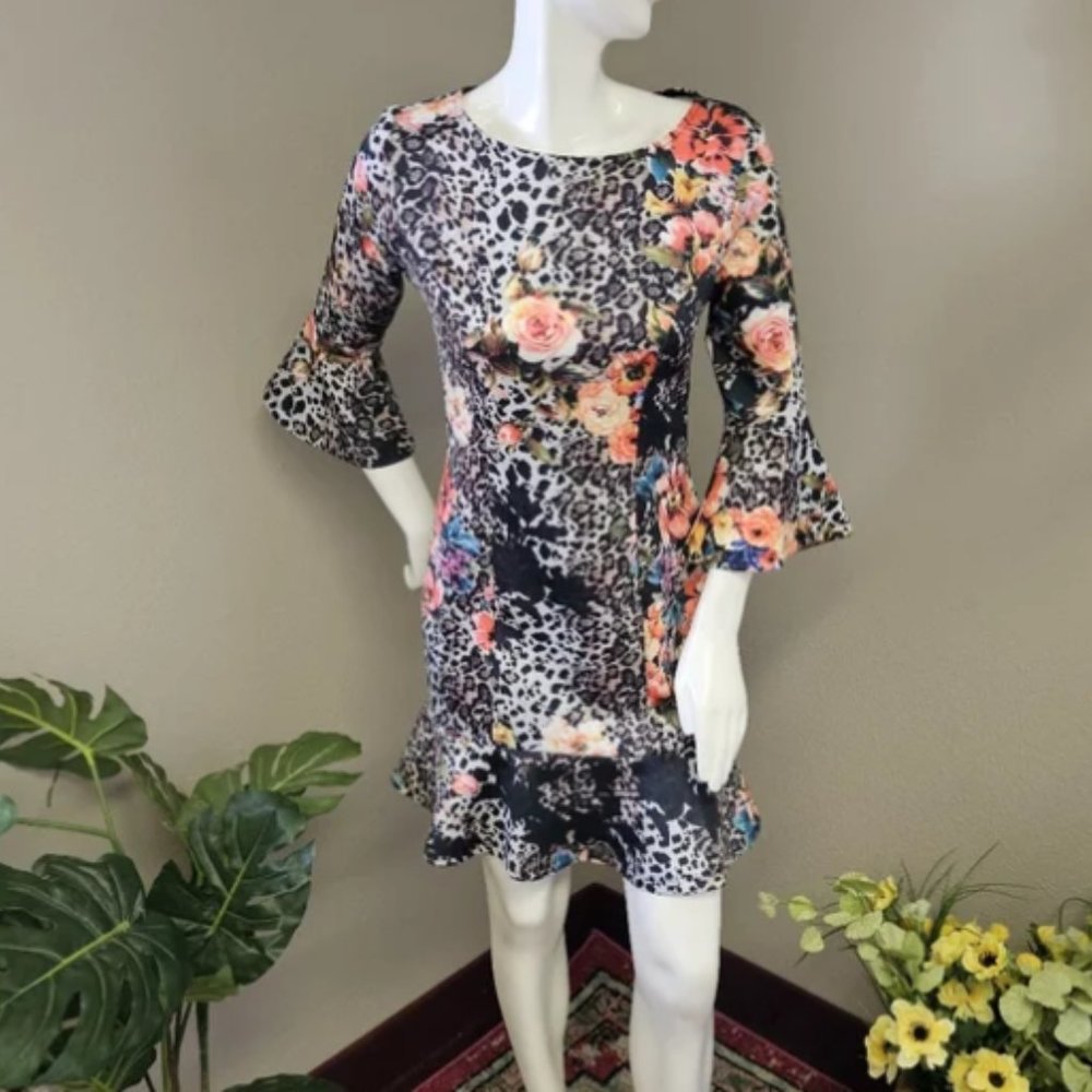 Venus Polyester Floral & Animal Print Dress - XLarge  DB2